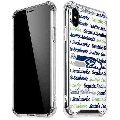 NFL Seattle Seahawks Print iPhone XS Max Clear Case